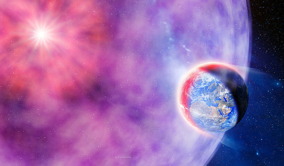 Gamma ray burst hits Earth
