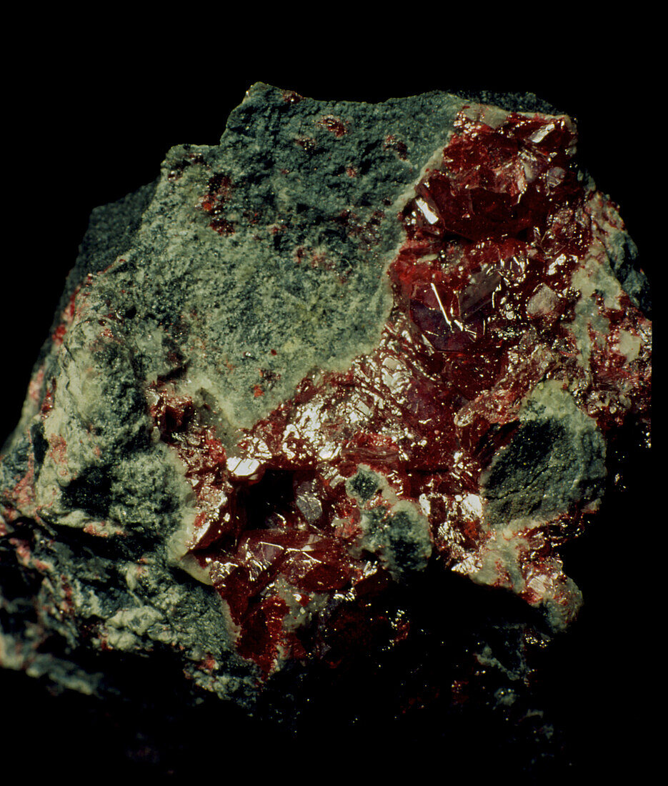 A specimen of the mineral cinnabar in Spain