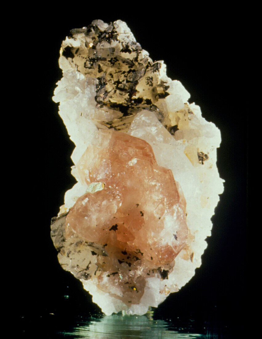 Rose apatite,dolomite & pyrrhotite crystals