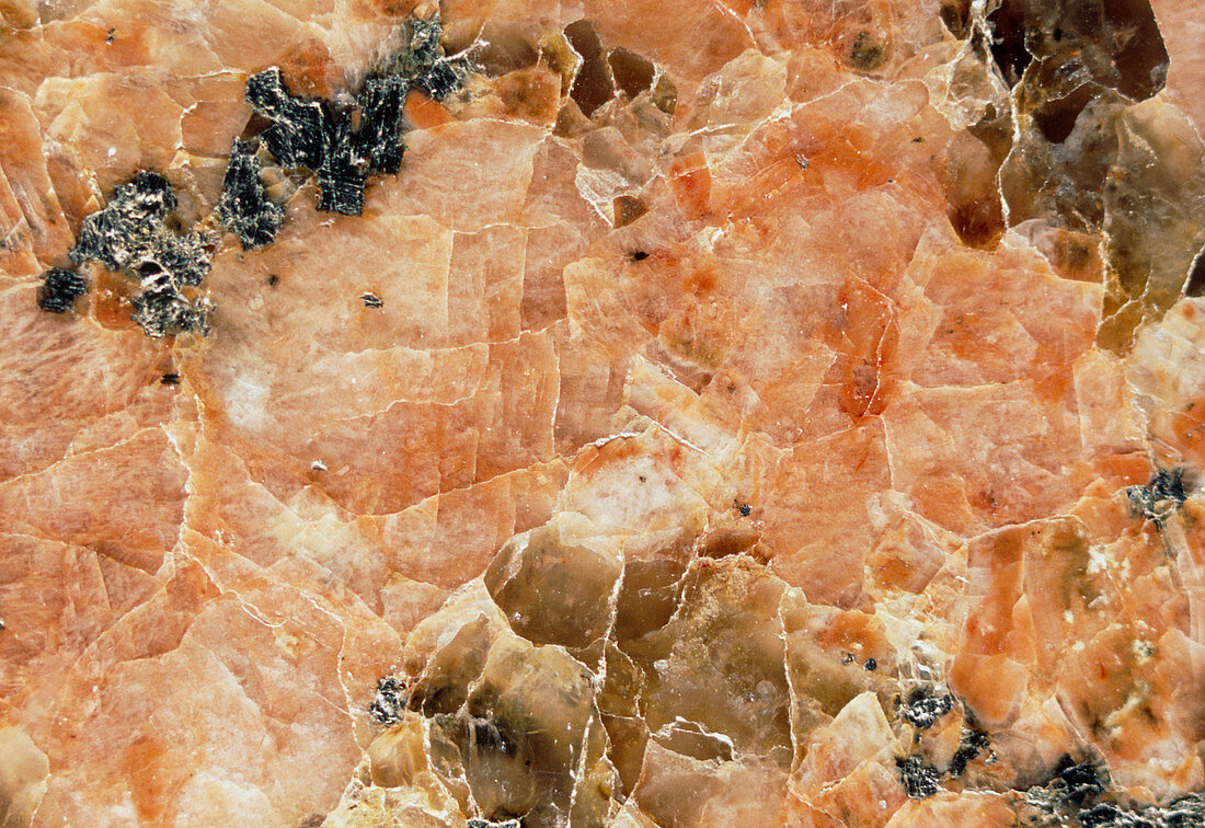 Macrophotograph of pink granite