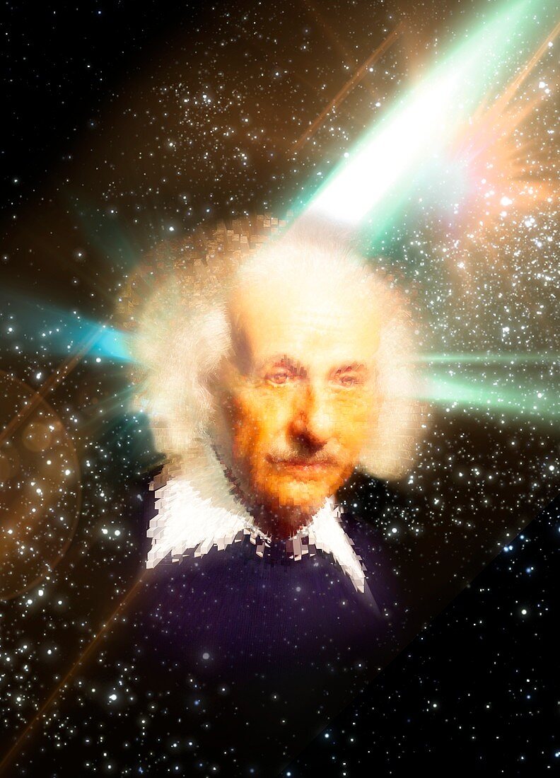 Einstein in space,illustration