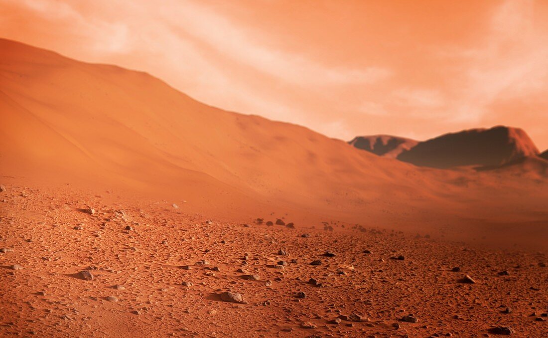 Artwork of the surface of Mars