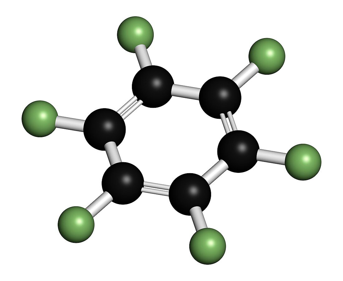 Hexafluorobenzene molecule,illustration