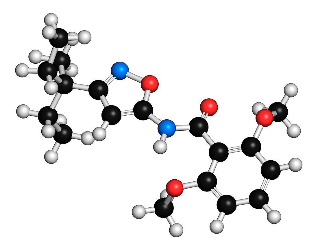 Isoxaben herbicide molecule,illustration