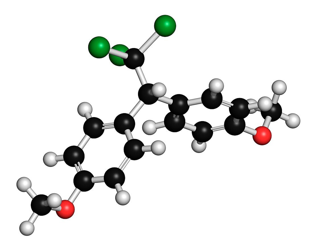 Methoxychlor molecule,illustration