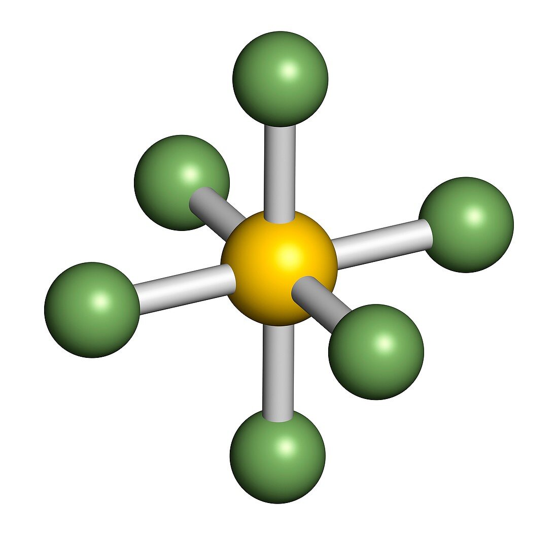 Sulphur hexafluoride,illustration