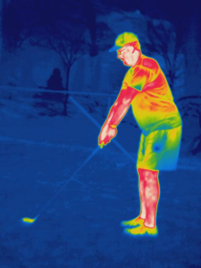 Thermogram of a golfer