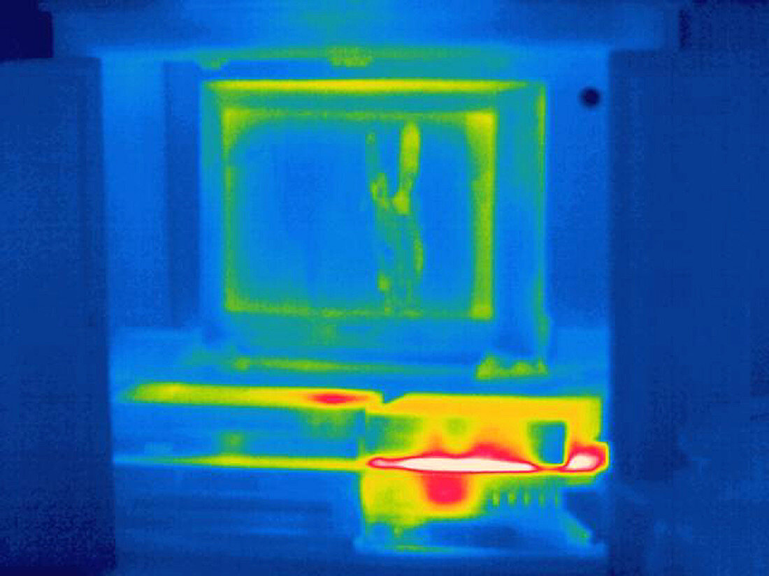Thermogram of a TV and VCR