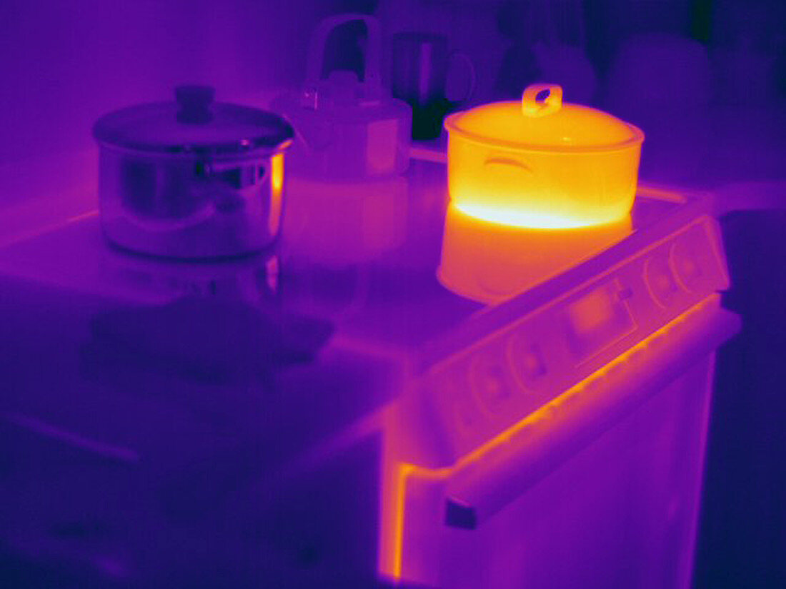 Thermogram of Pots on a Stove