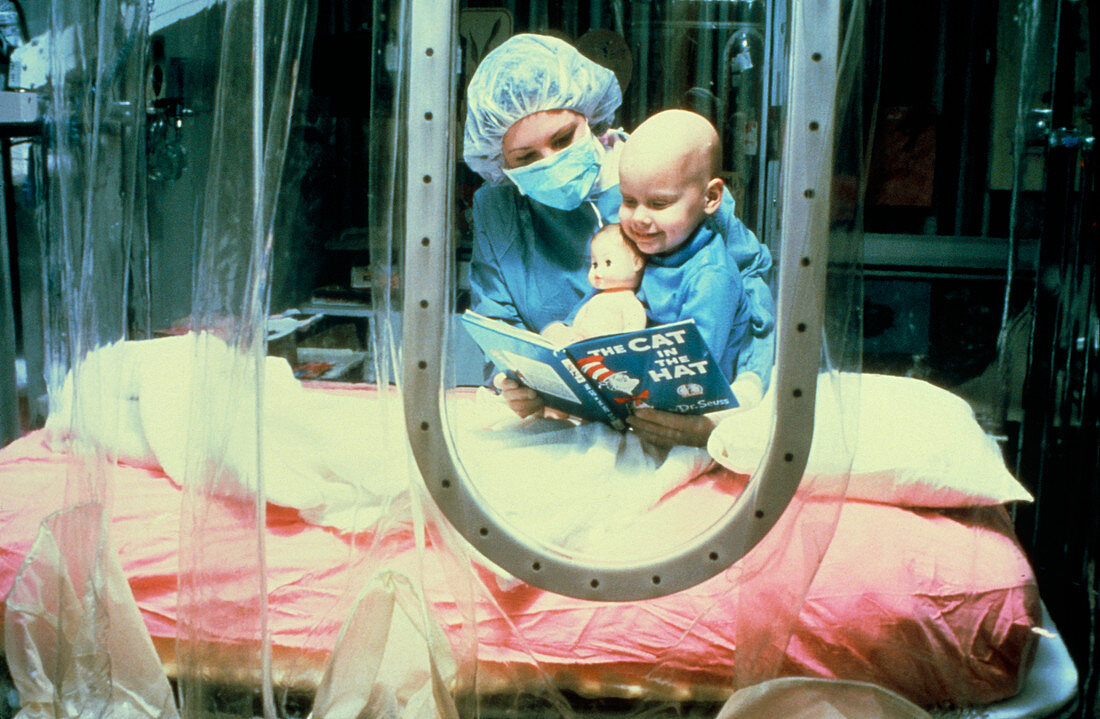 A child undergoing chemotherapy for cancer