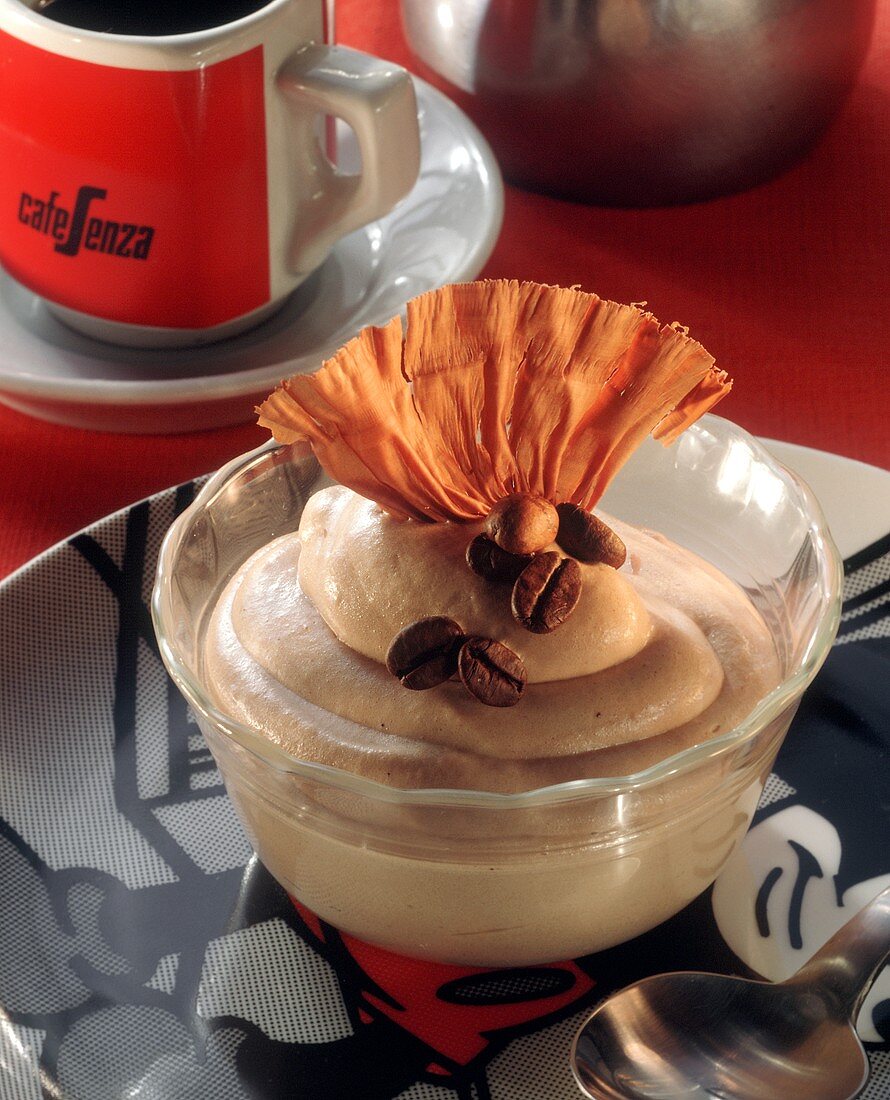 Espresso mousse in a bowl