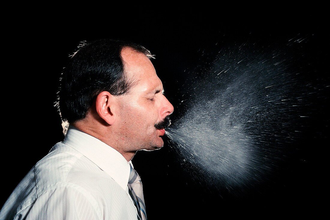 Man sneezing