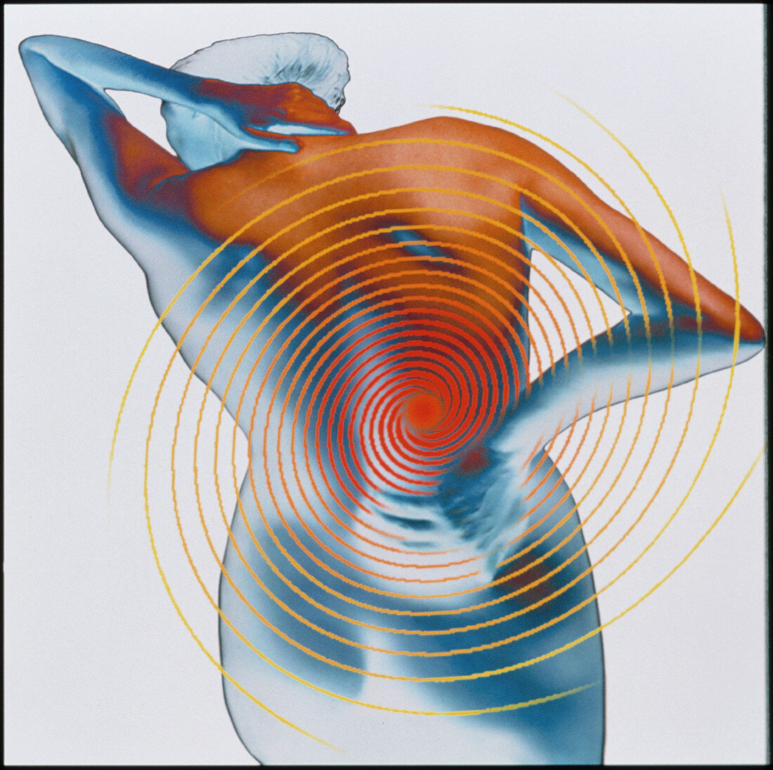 Abstract artwork depicting lower back pain