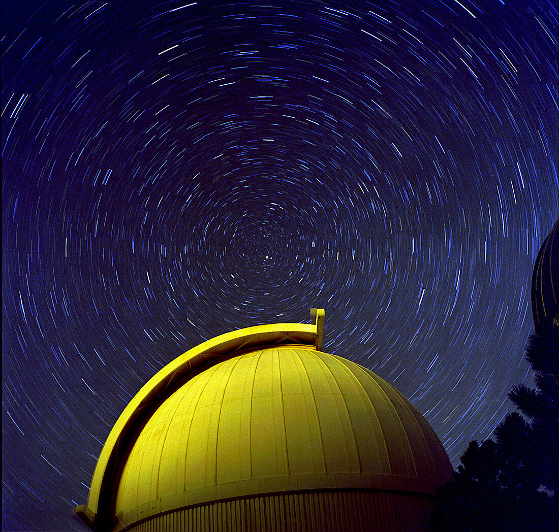 Telescope dome with cicumpolar rotation