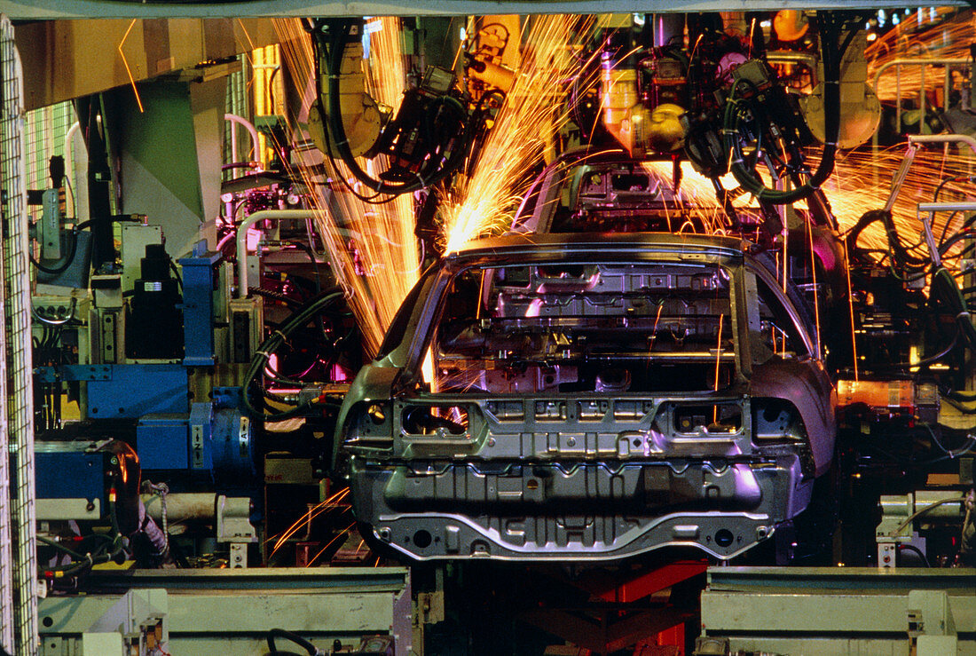 Robotic welding on car production line