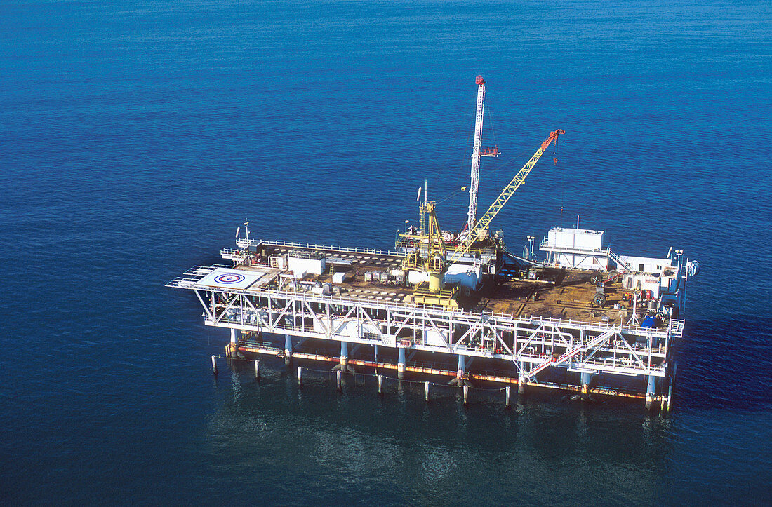 Offshore oil rig near Long Beach,California