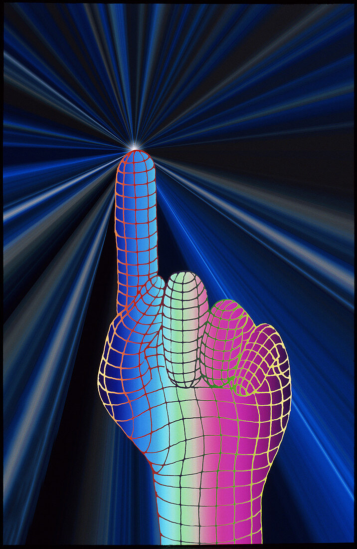 Abstract computer graphic of a human hand