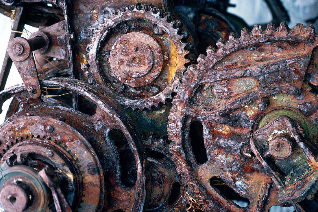 Rusted machine parts