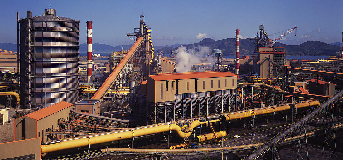Blast furnaces at an integrated steel plant