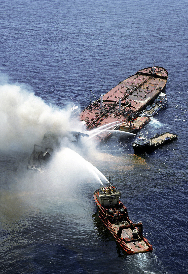 Norwegian oil tanker on fire,Gulf of Mexico