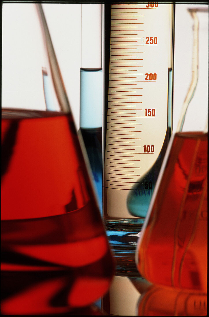 Assortment of laboratory glassware