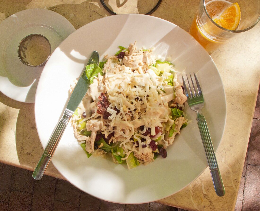 Chinese chicken salad with dressing