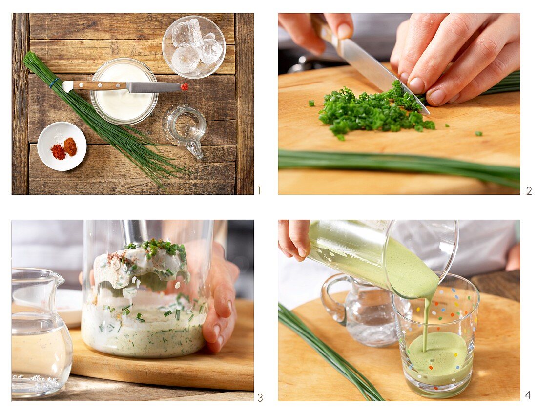 How to prepare a paprika yoghurt drink with chives