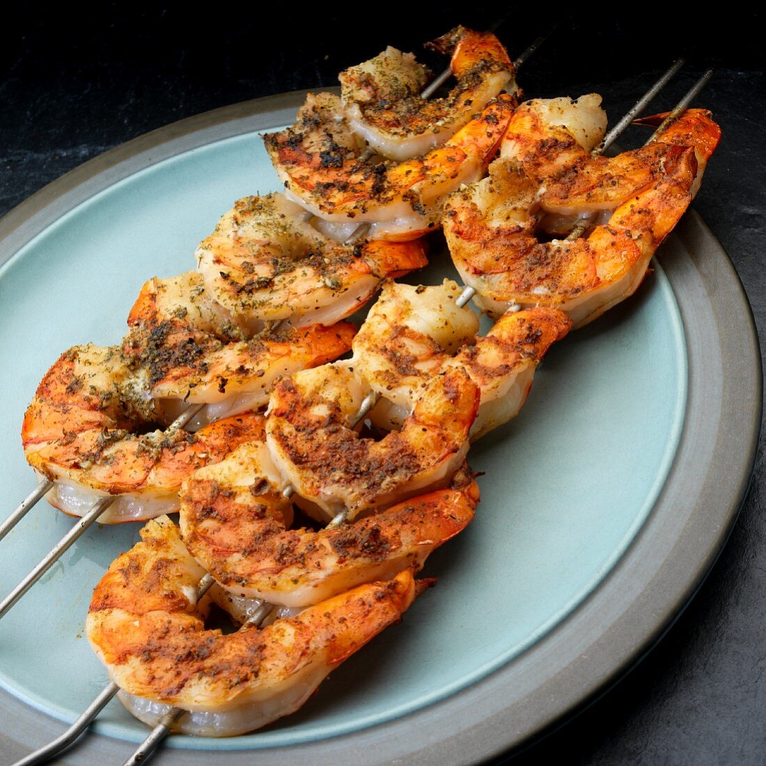 Barbecued prawn skewers