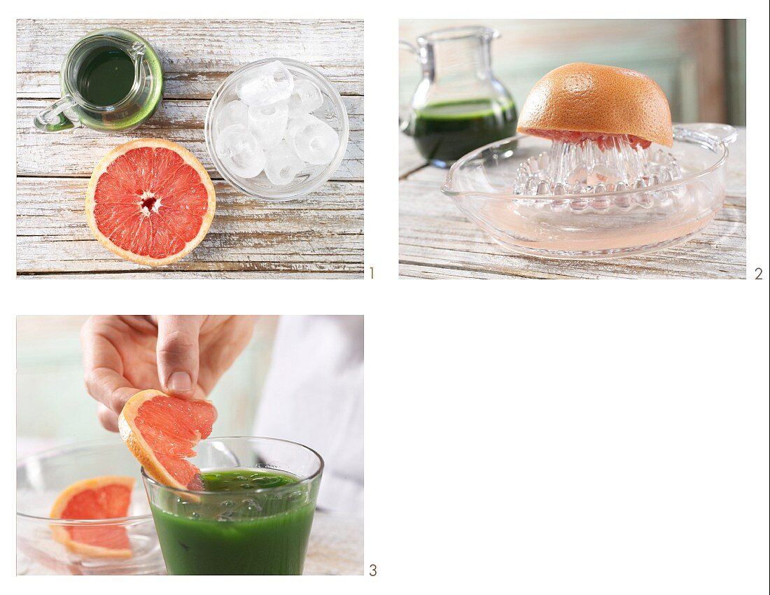 How to prepare a spinach drink with grapefruit juice