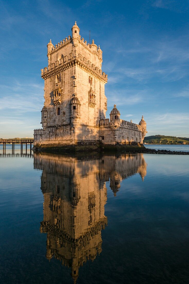 The Torre de Belém, the landmark of Lisbon, Portugal