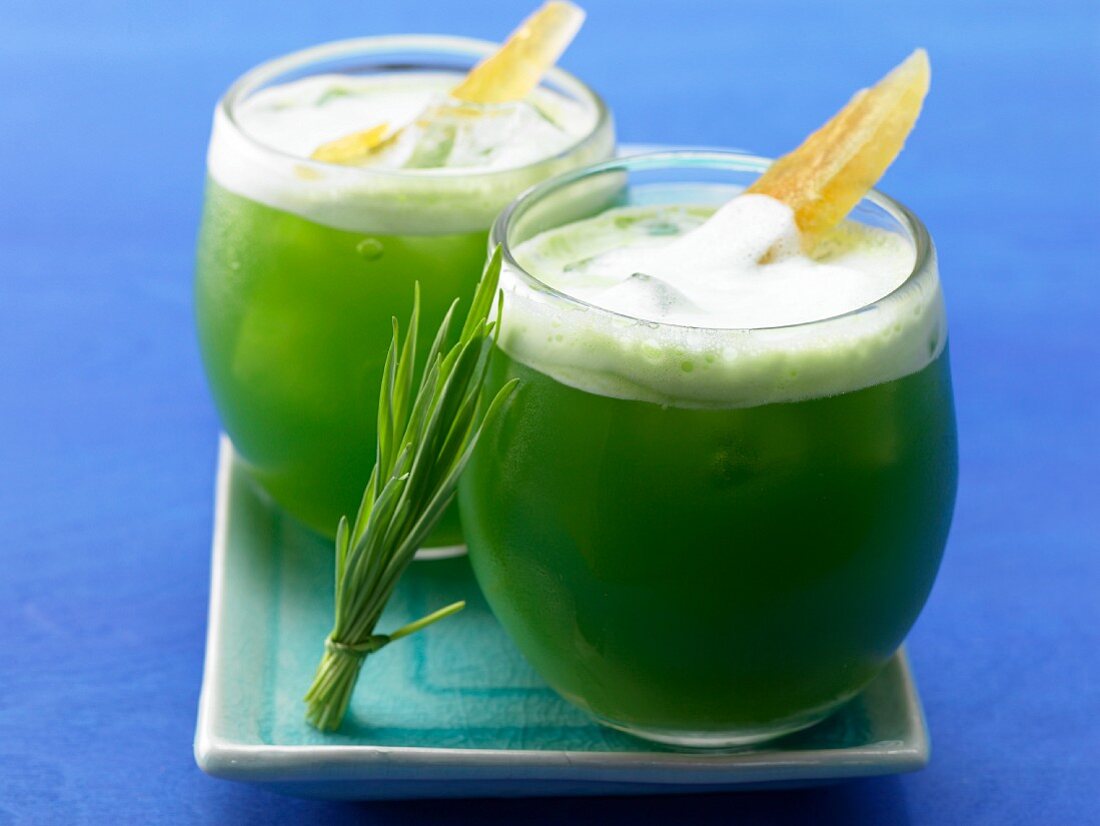 Grape and celery juice with wheatgrass