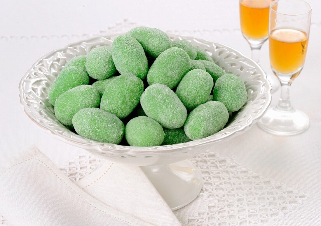 Green marzipan olives from Sicily