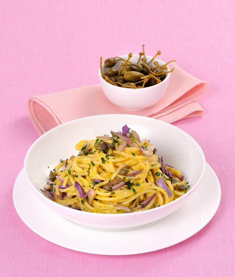 Spaghetti Carbonara mit Auberginen