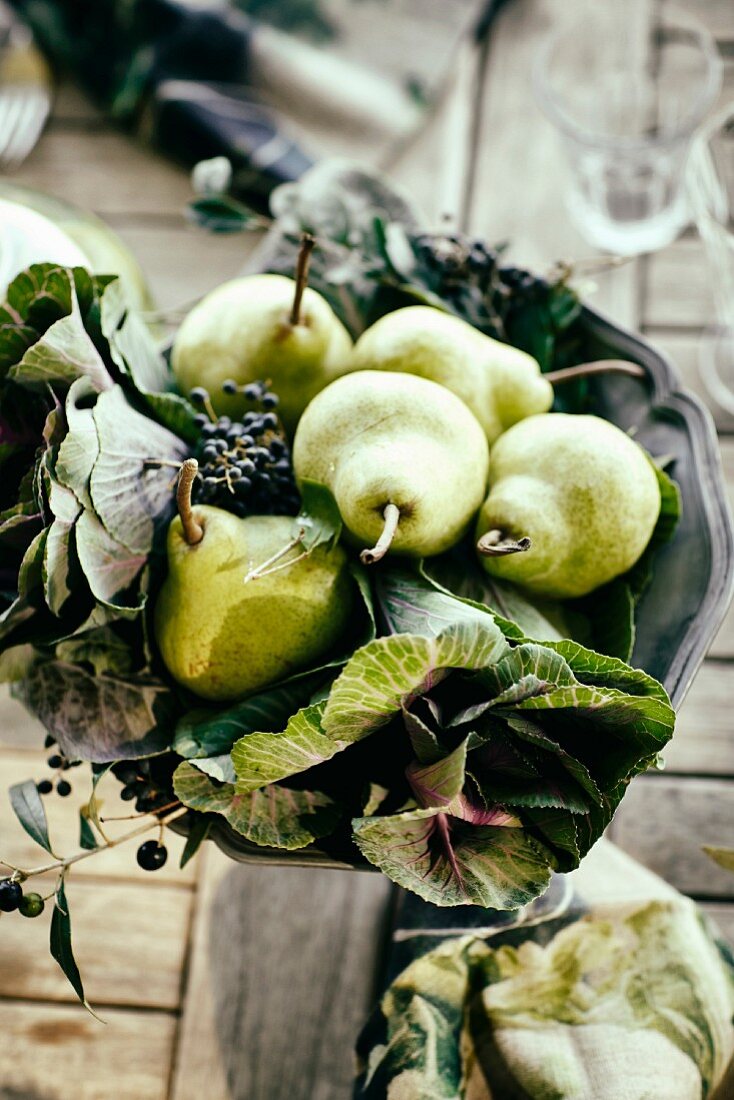 Plate of pears