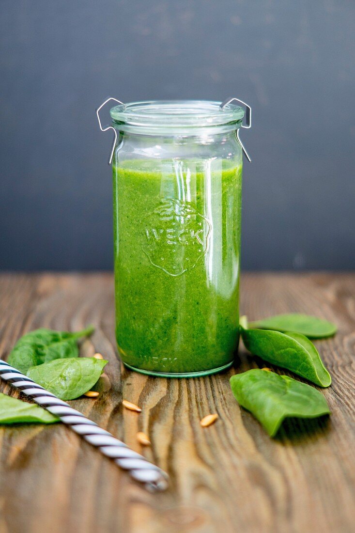 A spinach and melon smoothie