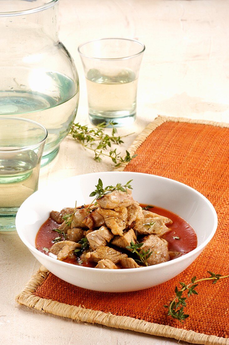 Veal ragout with thyme