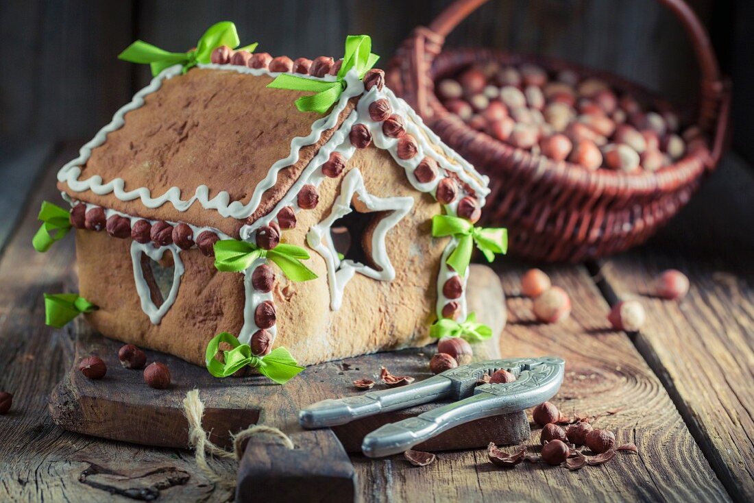A traditional gingerbread house as a Christmas present