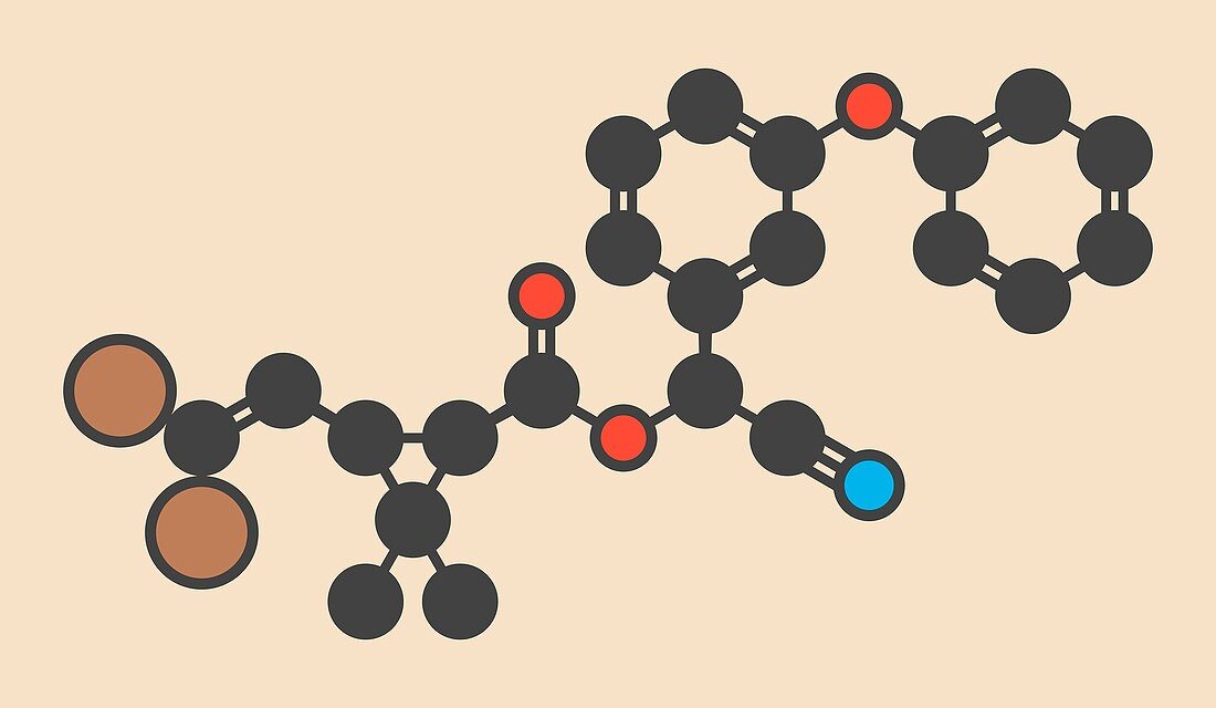 Deltamethrin insecticide molecule