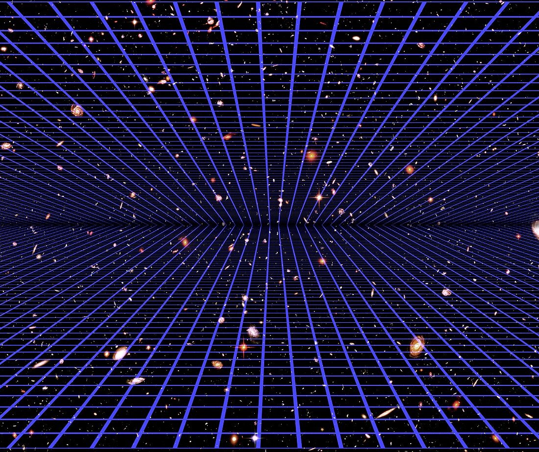 Blue grid with stars