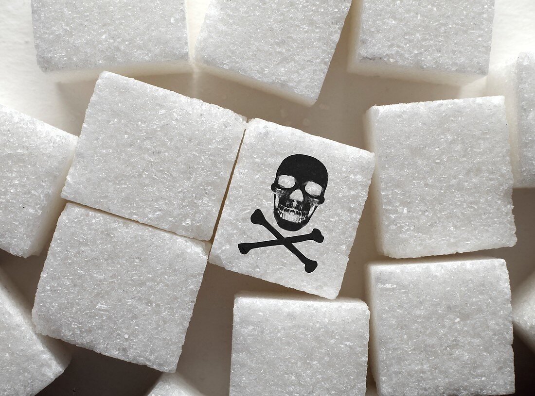 Sugar lumps with skull and crossbones