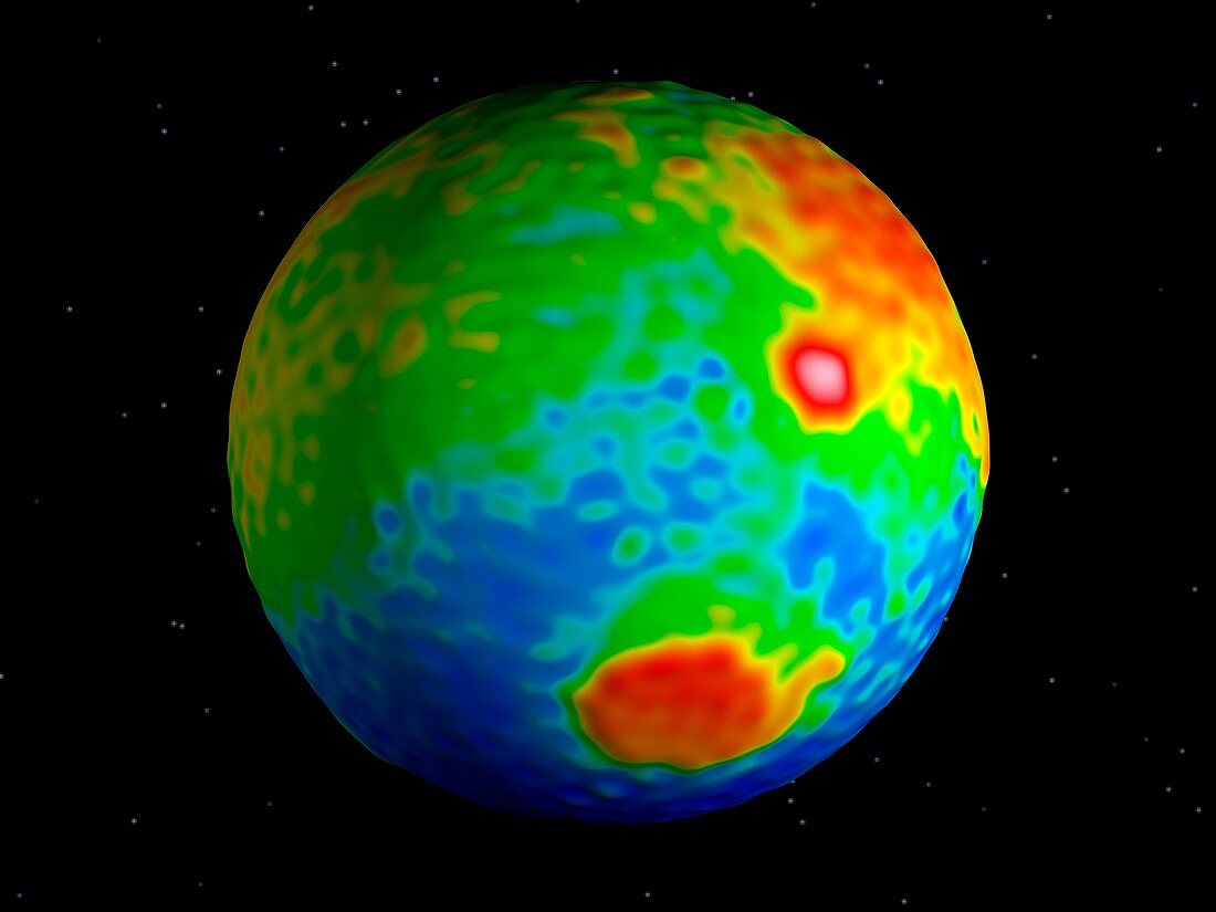 Mars topography and elevation map