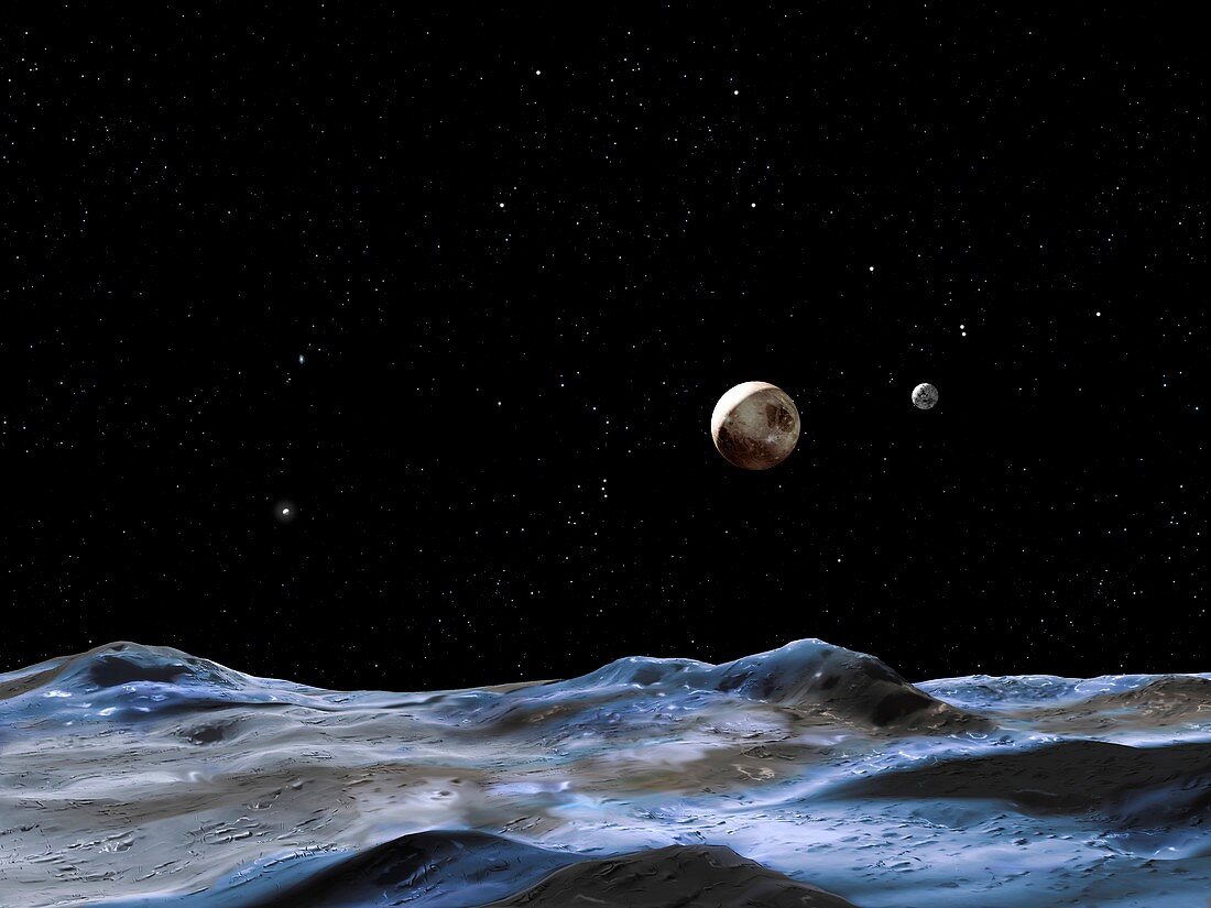Pluto and Charon,illustration