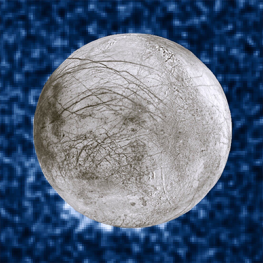 Water plumes erupting from Europa