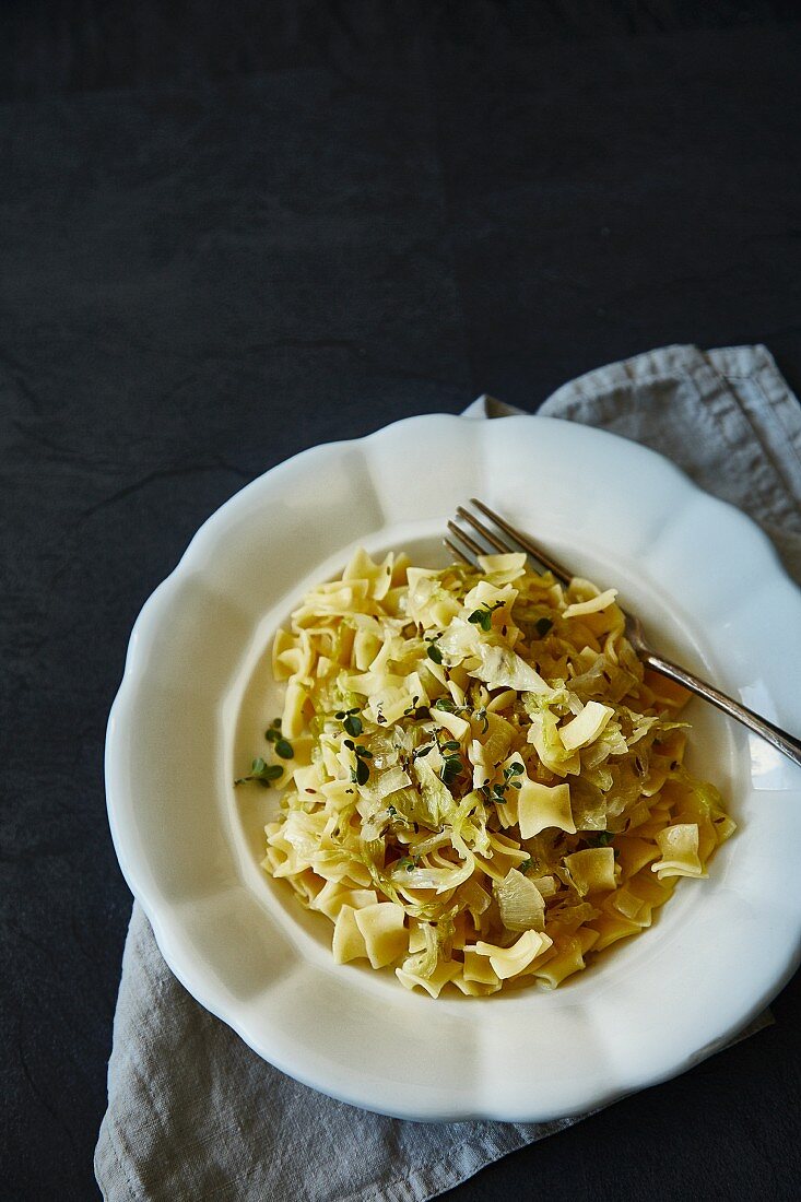 Krautfleckerln (pasta and cabbage)
