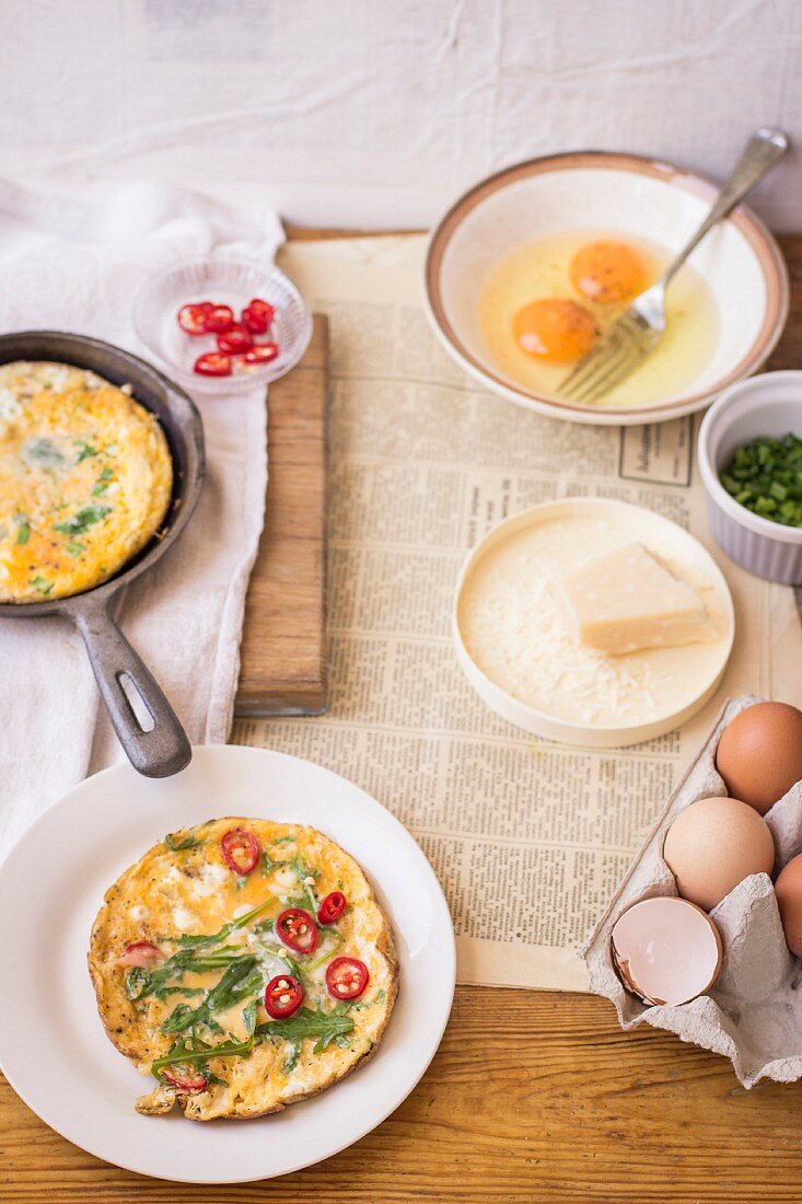 Mini-Frittatas, Eier und Parmesan