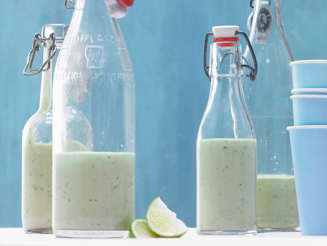 Avocado smoothie with yoghurt and wasabi