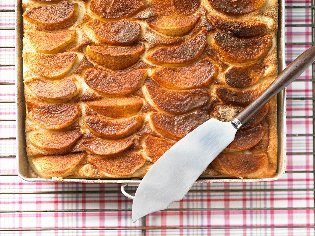 Apple cake made with a yeast dough