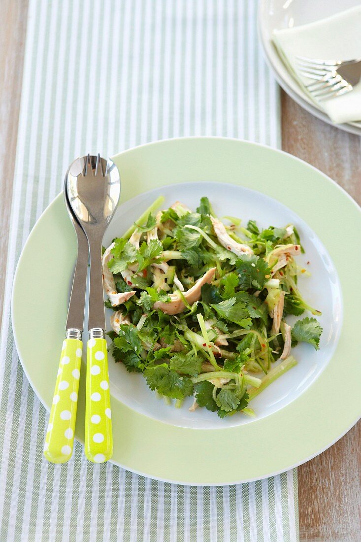 Hähnchensalat mit Koriandergrün