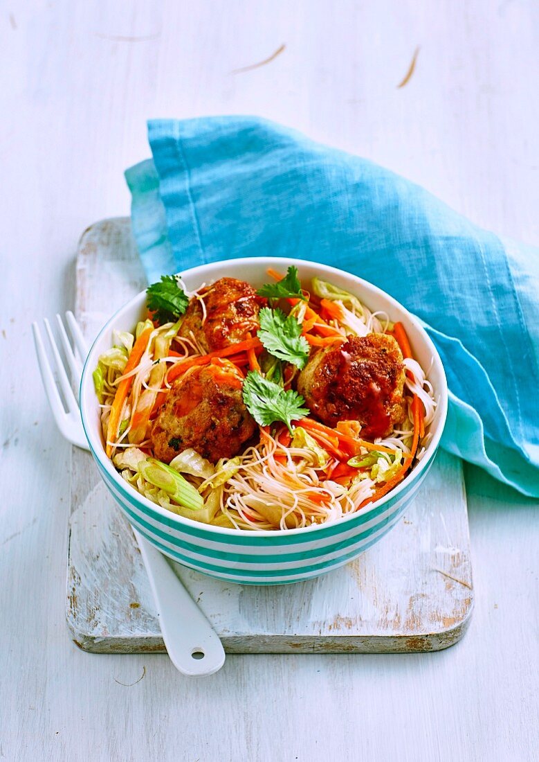 Teriyaki Noodles and Meatballs