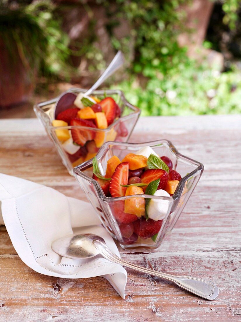Papaya, Strawberry and Marshmallow Salad
